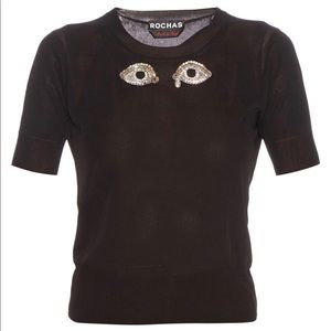 ISO ROCHAS EMBELLISHED-EYE SWEATER